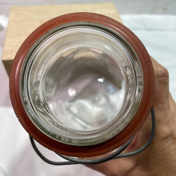 Presto Clear Glass Square Jar Glass Top Lid Bail Arm Closure Owen Illinois Glass - Picture 9 of 10